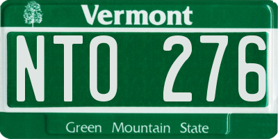 VT license plate NTO276