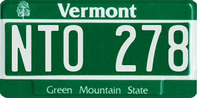 VT license plate NTO278