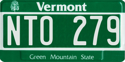 VT license plate NTO279
