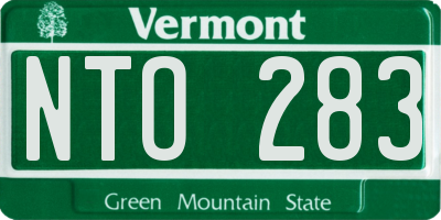 VT license plate NTO283