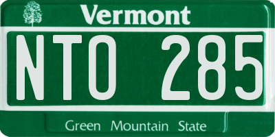 VT license plate NTO285