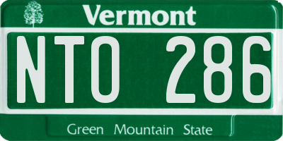 VT license plate NTO286