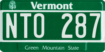 VT license plate NTO287