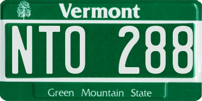 VT license plate NTO288