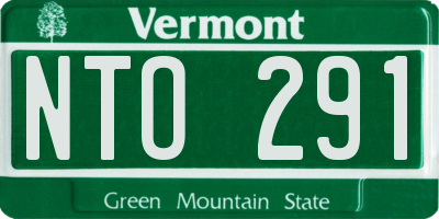 VT license plate NTO291