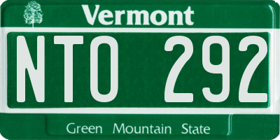 VT license plate NTO292