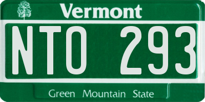 VT license plate NTO293