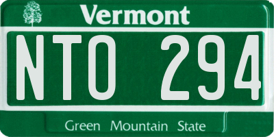 VT license plate NTO294