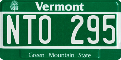 VT license plate NTO295