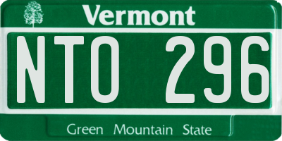 VT license plate NTO296