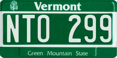 VT license plate NTO299