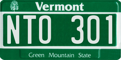VT license plate NTO301