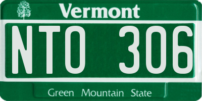 VT license plate NTO306