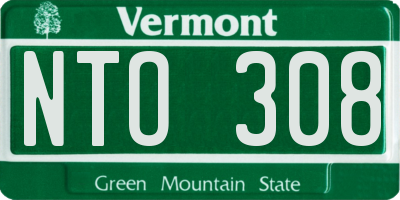 VT license plate NTO308