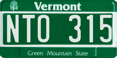 VT license plate NTO315