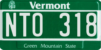 VT license plate NTO318