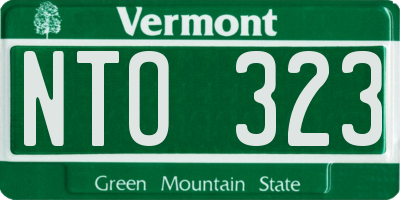 VT license plate NTO323