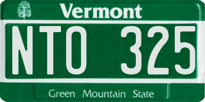 VT license plate NTO325