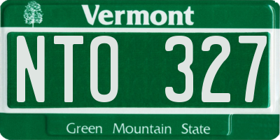 VT license plate NTO327