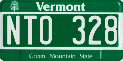 VT license plate NTO328