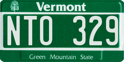 VT license plate NTO329