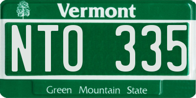 VT license plate NTO335