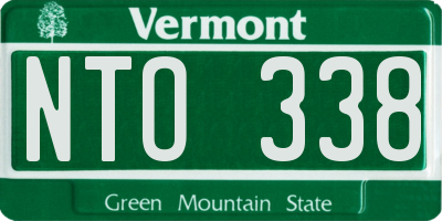 VT license plate NTO338