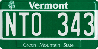 VT license plate NTO343
