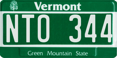 VT license plate NTO344