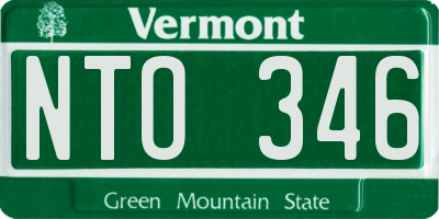VT license plate NTO346