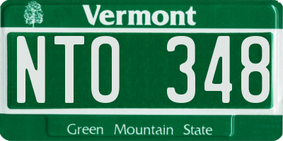 VT license plate NTO348