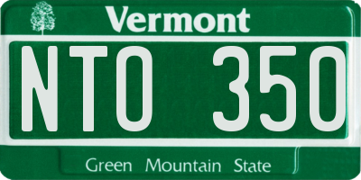 VT license plate NTO350