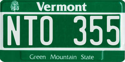 VT license plate NTO355
