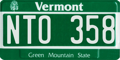 VT license plate NTO358