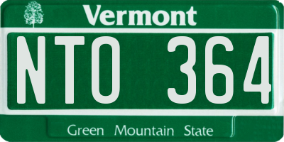 VT license plate NTO364