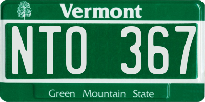 VT license plate NTO367