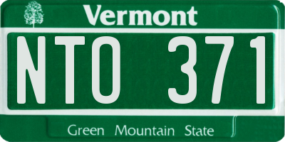 VT license plate NTO371