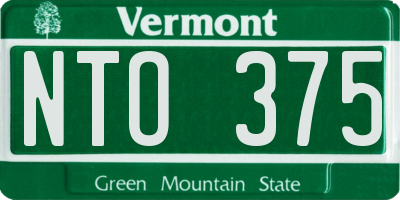 VT license plate NTO375