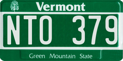 VT license plate NTO379