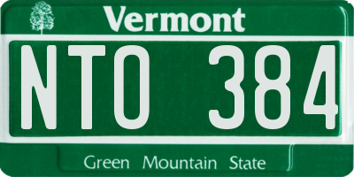 VT license plate NTO384