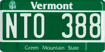 VT license plate NTO388