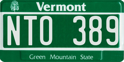 VT license plate NTO389