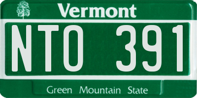 VT license plate NTO391