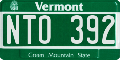 VT license plate NTO392