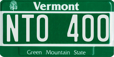 VT license plate NTO400