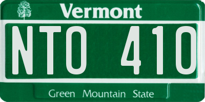 VT license plate NTO410