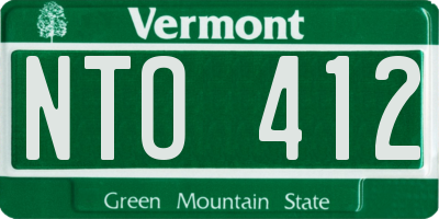 VT license plate NTO412