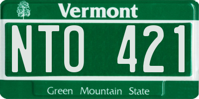 VT license plate NTO421