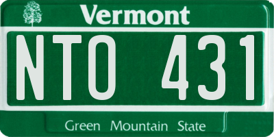 VT license plate NTO431