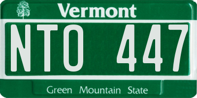 VT license plate NTO447